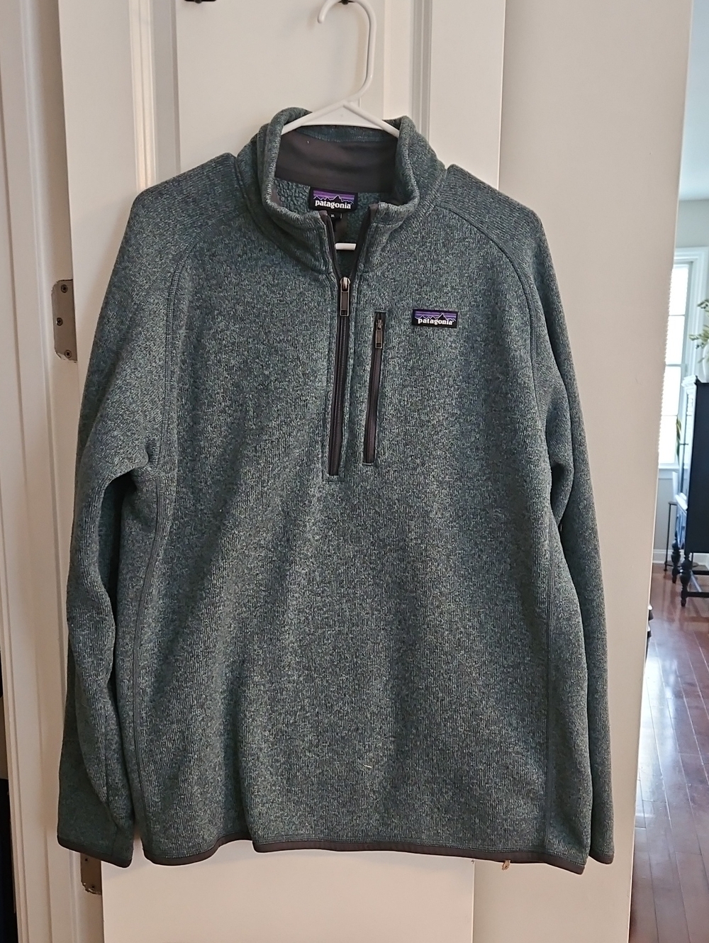 Patagonia Men's Heathered Teal Half-Zip Fleece Pullover